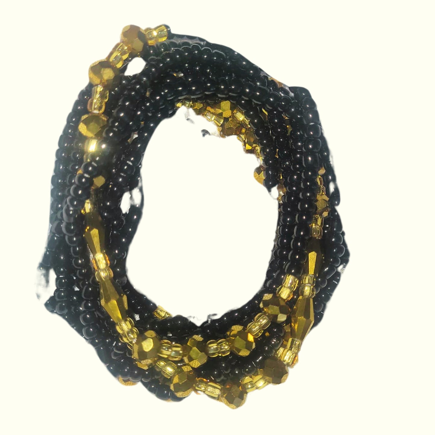 Waist Beads / African Hip Chain - Black and Gold