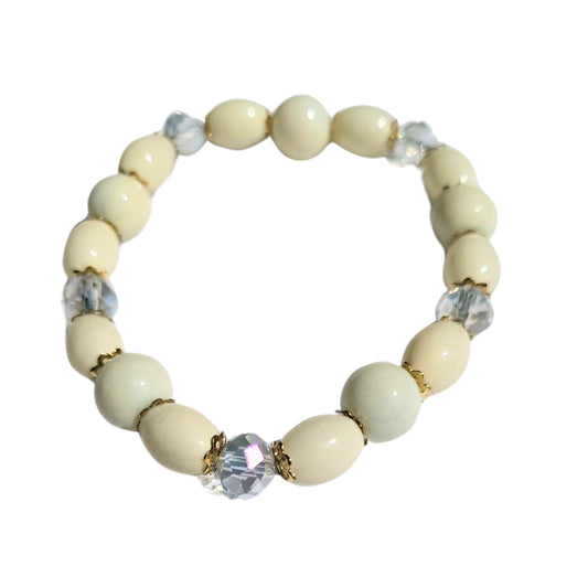 African Beaded Bracelet | Cream