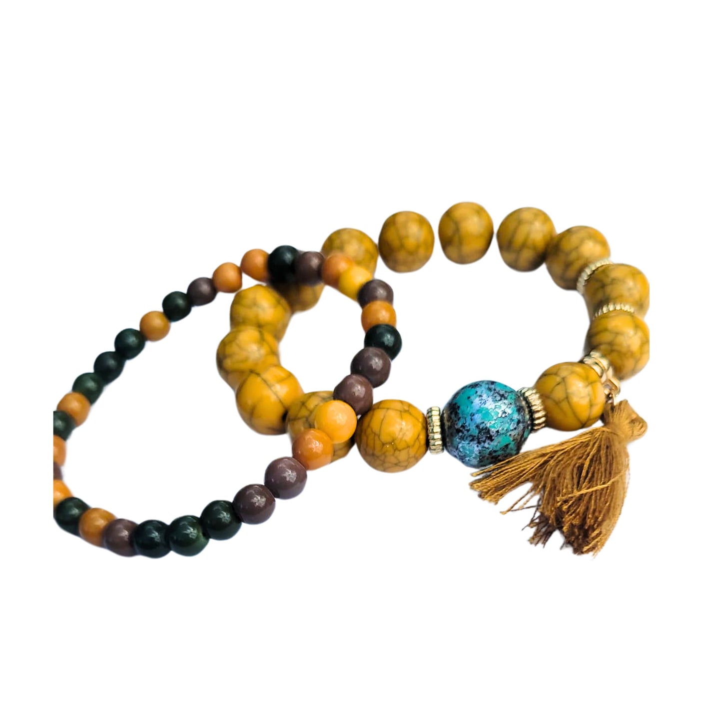 African Beaded Bracelet | Mustard Yellow