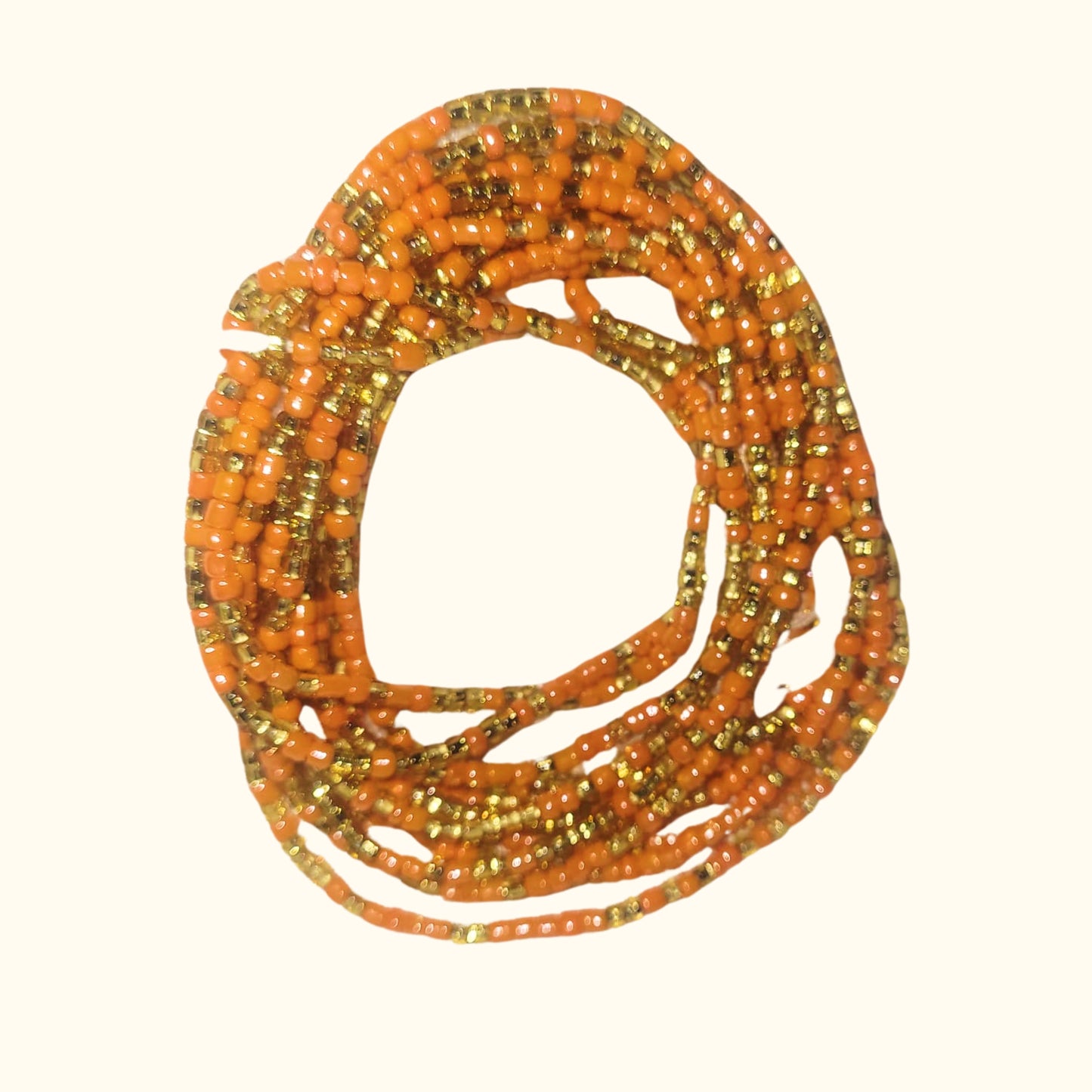 Waist Beads / African Hip Chain - Peach and Gold